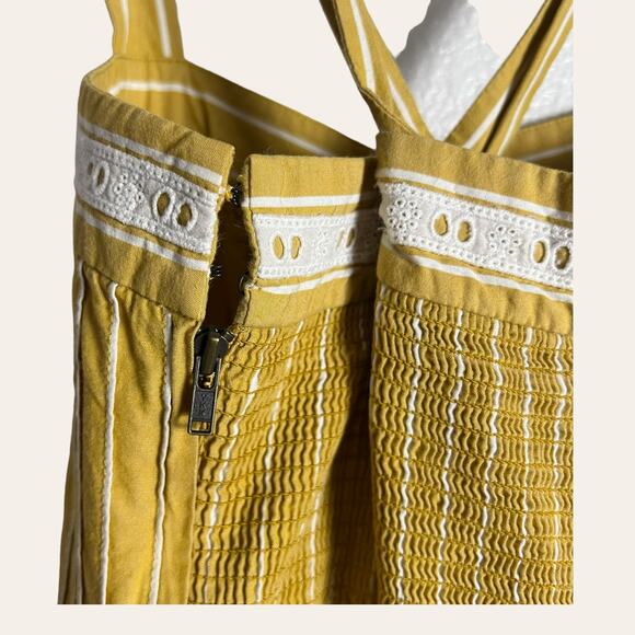 The Great Laurel Yellow Striped Sweetheart Sleeveless Midi Dress Size XS - Picture 12 of 16